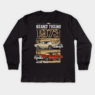 Classic V8 Torino Car Kids Long Sleeve T-Shirt